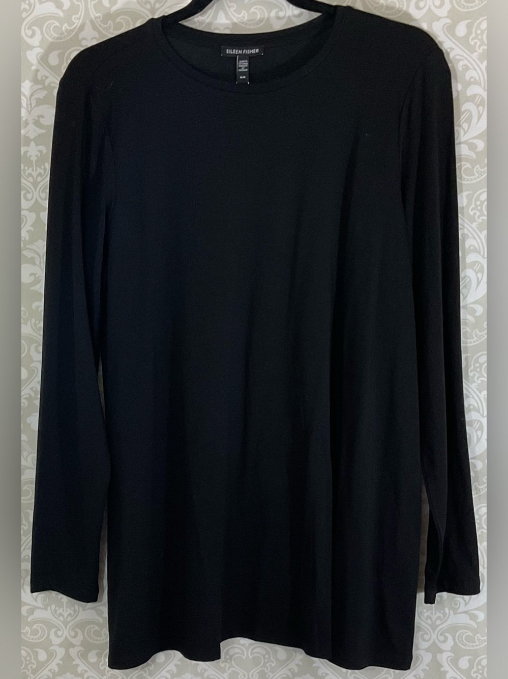 NEW Eileen Fisher Women’s Black Long Sleeve Crewneck Tencel Stretch Tunic NWT